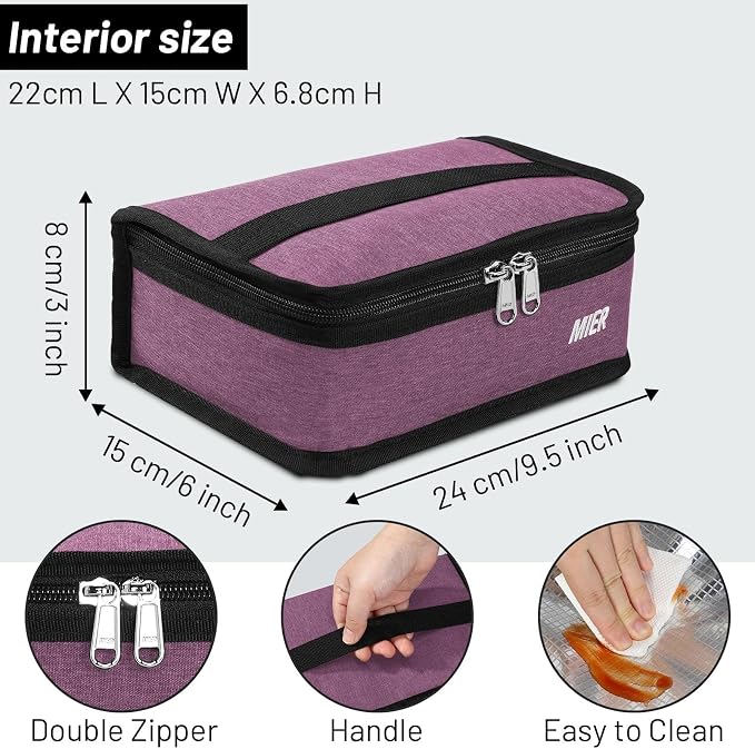 MIER Small Insulated Lunch Bag – Leakproof Thermal Cooler Tote for Work & Travel