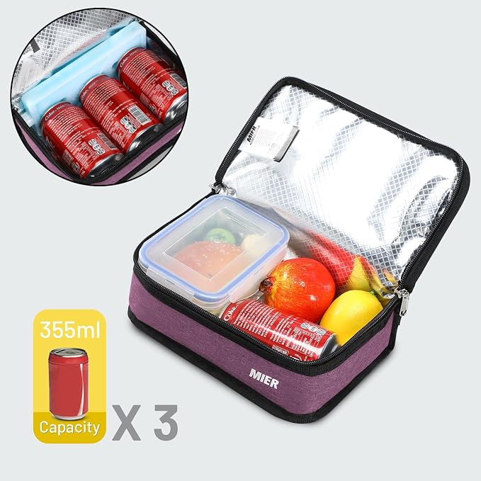 MIER Small Insulated Lunch Bag – Leakproof Thermal Cooler Tote for Work & Travel