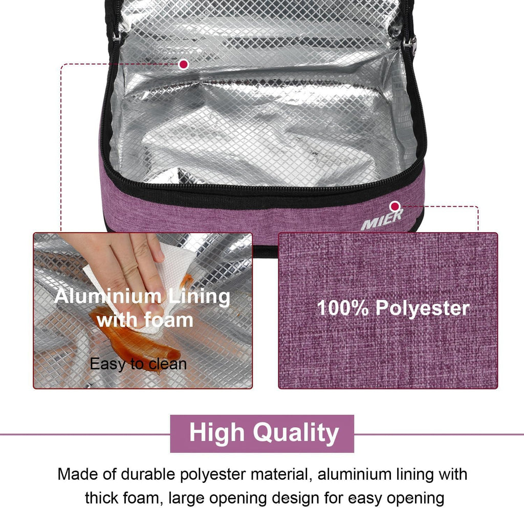 MIER Small Insulated Lunch Bag – Leakproof Thermal Cooler Tote for Work & Travel