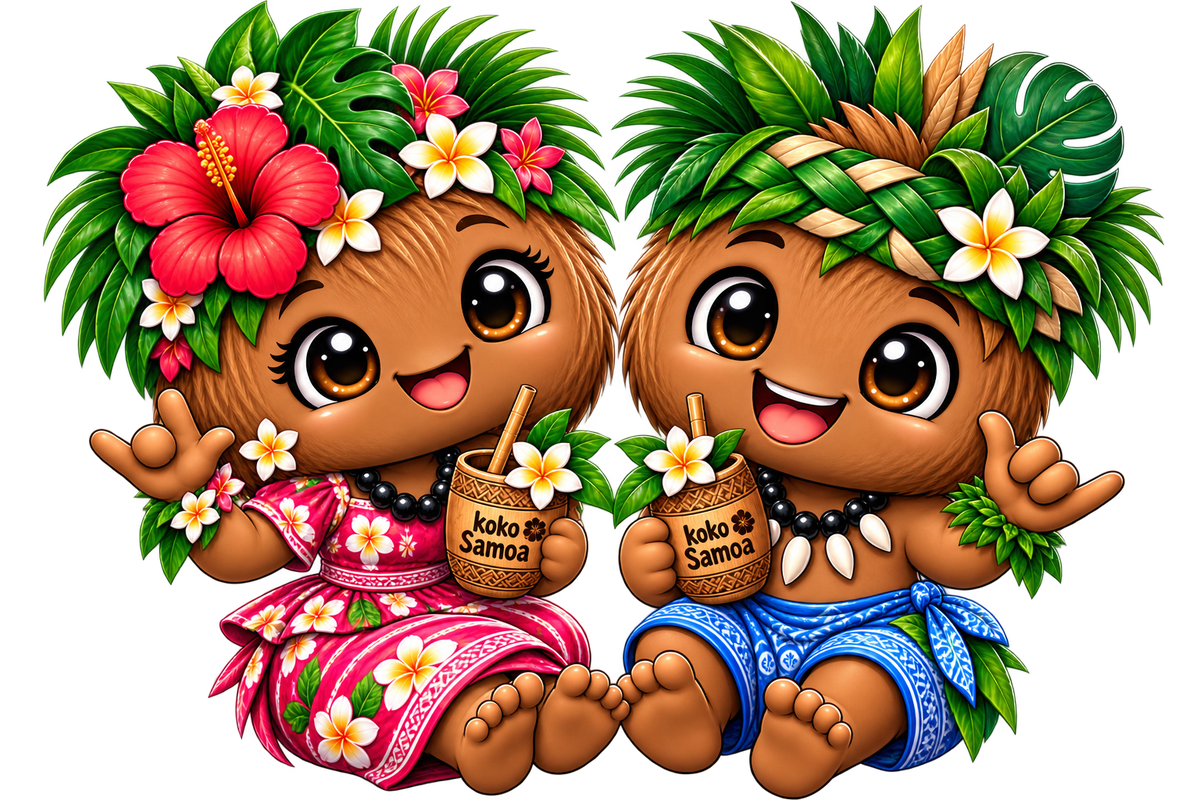 Koko Samoa Twins   Polynesian Digital Art Print