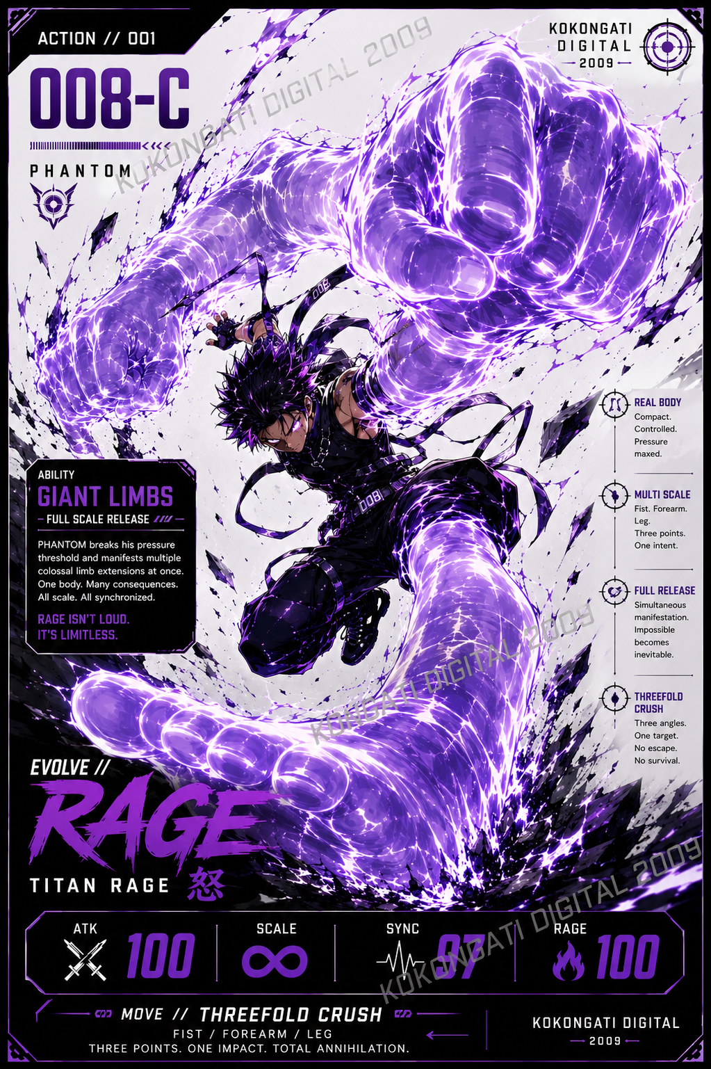 TITAN RAGE 008-C – Kokongati Digital Art Print