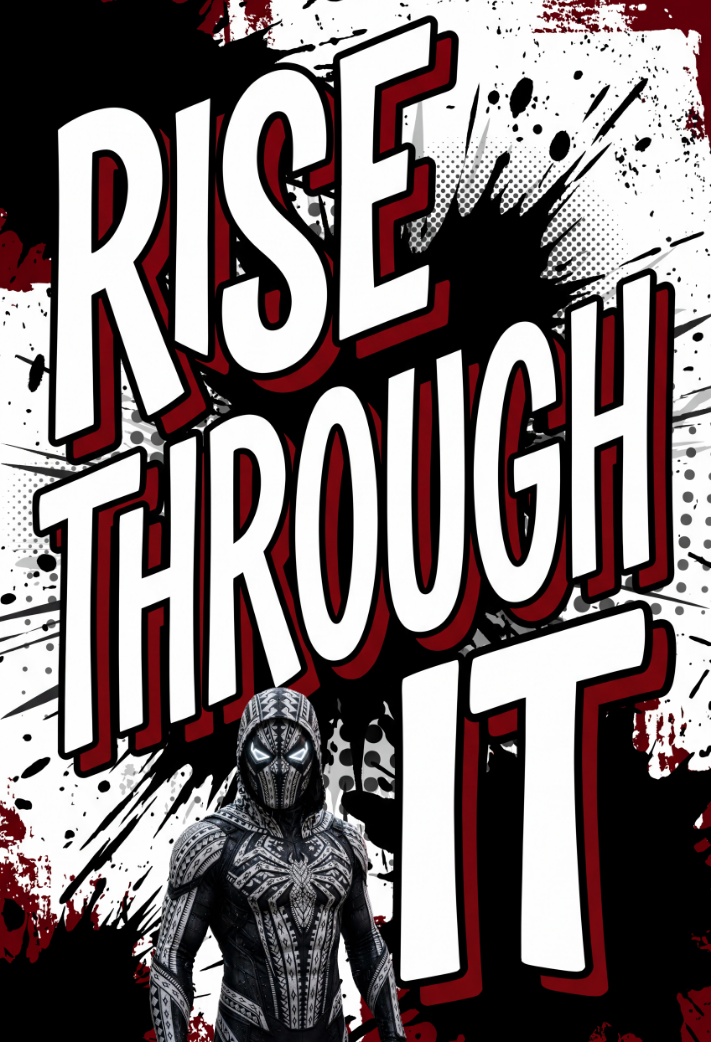 Rise Through It — Motivational Superhero Comic‑Style Art Print